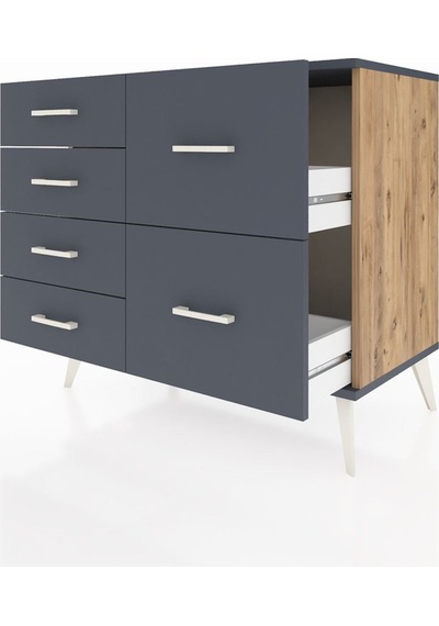 Hyperion Şifonyer 6 Çekmeceli 88x44x80 Çam-antrasit Antrasit Hyperion Şifonyer 6 Çekmeceli 88x44x80 Çam-antrasit Antrasit