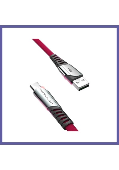 Bezos Konfulon Dc18 Type-c Kablo 1m 5a - Kırmızı Nıda Type-c+kablo