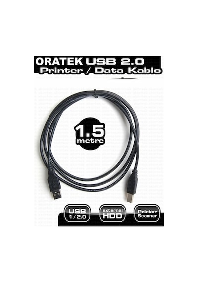 Hp Laserjet M111w 1.5 Metre Yazıcı Kablosu - Usb A To B Printer Cable Tüm Markalara Uyumludur. 1.5mt