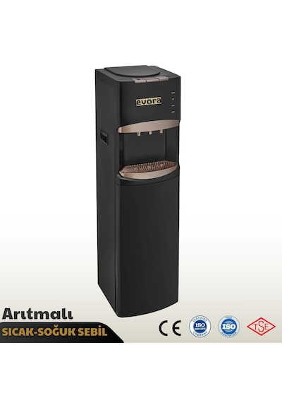 Özel Seri Ev Tipi Ofis Tipi Sıcak Soğuk Arıtmalı Su Sebili Gold Siyah Premium 1