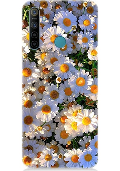 Realme 6i Uyumlu Silikon Kılıf Beyaz Papatyalar
