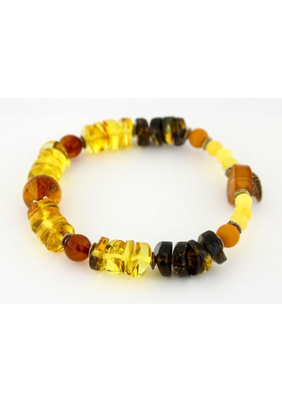 Kehribar Bileklik Özel Tasarım Ambergold Blk23-65 Çok Renkli