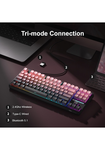 Magegee Light87 Hot-swappable Kablosuz Win/mac Uyumlu Custom Klavye Hall Effect
