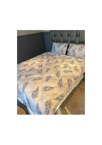 Welsoft Çift Kişilik Yorgan 195x215 Cm Çift Taraflı Ultra Yumuşak Silikon Dolgulu Gümüş Gümüş