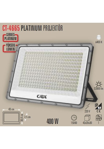 Cata Ct 4665 400w Led Projektör 6400k Beyaz Işık