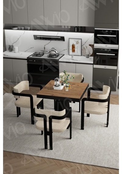 Avvio Nero Lake Mdf Ayak Tokyo Demonte Sandalye 80x80 Yemek Masası Mutfak Masası 4 Kişilik Akça Avvio Nero Lake Mdf Ayak Tokyo Demonte Sandalye 80x80 Yemek Masası Mutfak Masası 4 Kişilik Akça
