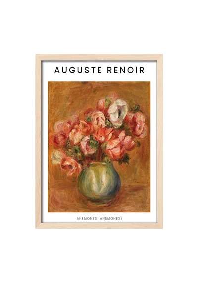 Auguste Renoir Doğal Ahşap Çerçeveli Poster, Dekoratif Sanatsal Duvar Tablosu