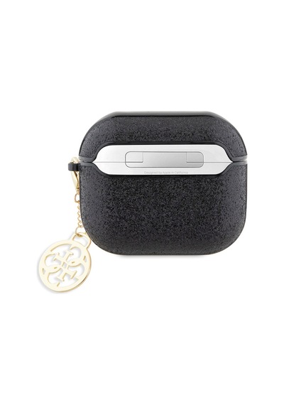 Apple Uyumlu AirPods 3. Nesil Kılıf Guess Glitter 4g Charm Exclusive Tasarım Siyah