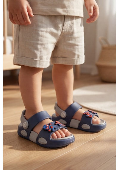 Supernova Ultra Konfor Çift Tabanlı Ortopedik Bebek Ve Çocuk Sandalet Terlik 31-36 Beden Lacivert