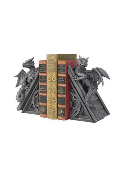 Gotik Kale Ejderhası Şeklinde Kitap Desteği, Ölçüler: 12,5 X 4 X 20,5 Cm