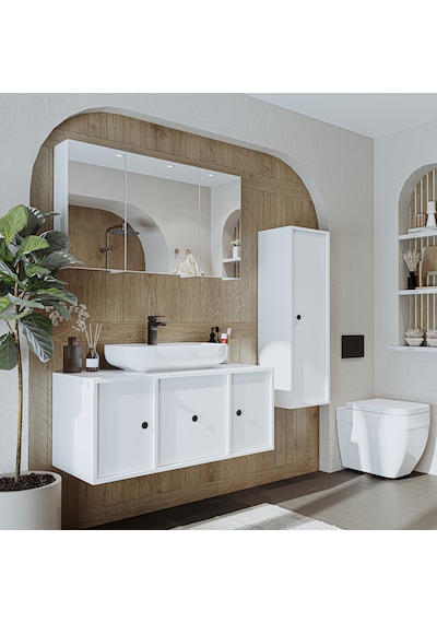 Oval Lavabolu Mat Mdf 105 Cm Çekmeceli Banyo Dolabı + Aynalı Dlp Mat Beyaz Oval Lavabolu Mat Mdf 105 Cm Çekmeceli Banyo Dolabı + Aynalı Dlp Mat Beyaz