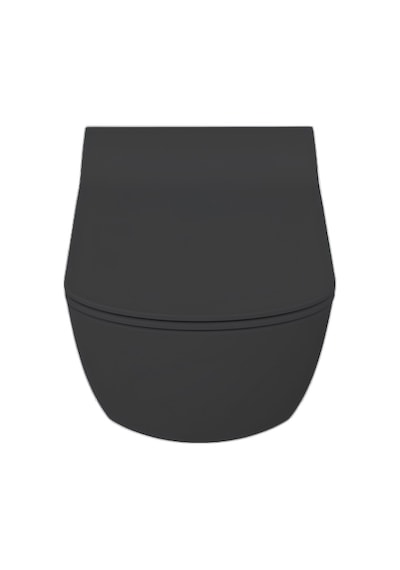 Creavit Elegant Mat Antrasit Kanalsız Asma Klozet Eg321, Creavit Elegant Duroplast Yavaş Kapak Antrasit