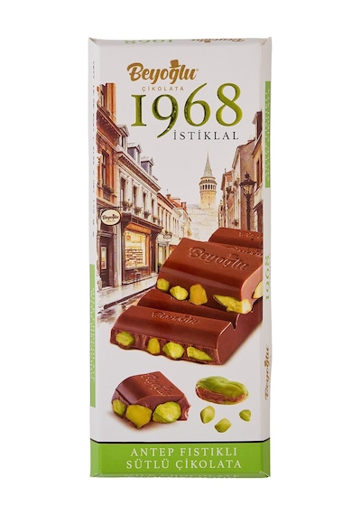 Beyoğlu 1968 Bütün Antep Fıstıklı Sütlü Çikolata 170 G - 5 Adet Tarı