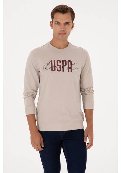 U.S. Polo Assn. Erkek Regular Fit Bisiklet Yaka Taş İnce Sweatshirt 50315570-VR049