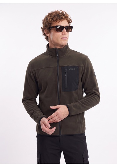 Jeep Kahverengi Erkek Polar Sweatshırt J4wm-swt4444 Koyu Haki