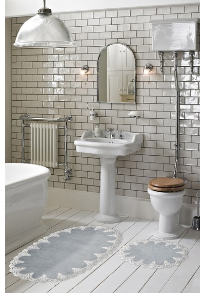 Zara Oval 2 Parça Banyo Takımı gri