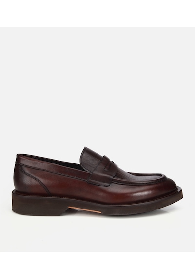 Hotiç Erkek Deri Siyah Kalın Tabanlı Klasik Loafer