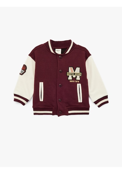Koton Uzun Kollu Cepli Renk Kontrastlı Baskılı Oversize Kolej Yaka Bomber Ceket Bordo 6smb20003tk Bordo Koton Uzun Kollu Cepli Renk Kontrastlı Baskılı Oversize Kolej Yaka Bomber Ceket Bordo 6smb20003tk Bordo