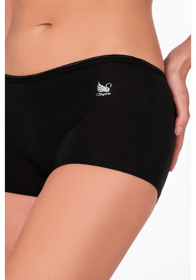Kadın Modal Boxer Şort Siyah Kompedam K23920 Siyah