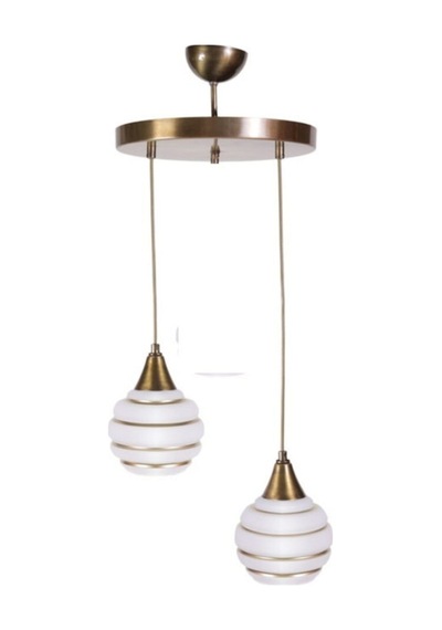 Nas Retro Rustik Modern Gold Glop Camlı 2li Avize Diğer