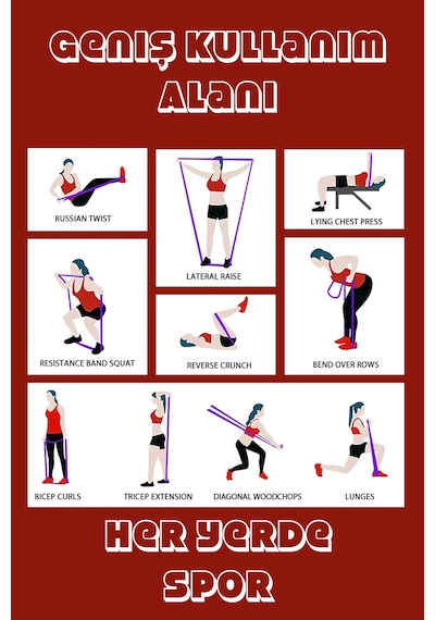 5 + 15 Kg 2'li Set Barfiks Lastiği Gym Resistance Band Antrenman Kas Geliştirme Bandı