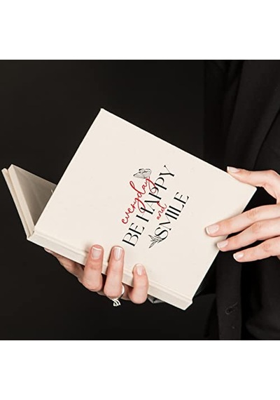 Happy And Smile Tasarımlı Kanvas Defter Genel