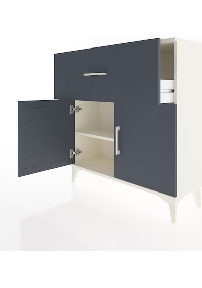 Arges Şifonyer Tek Raflı Tek Çekmeceli 2 Kapaklı 88x30x96 Aytaşı-antrasit Aytası