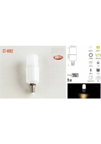 Cata 3 Adet Ct-4092 Led Buji Ampul (9W)