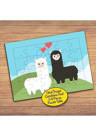 Siyah Ve Beyaz Koyun Çocuklara Özel Puzzle Yapboz Tablo-pz131