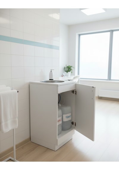 Tekerlekli Taşınabilir Seyyar Lavabo Antrasit