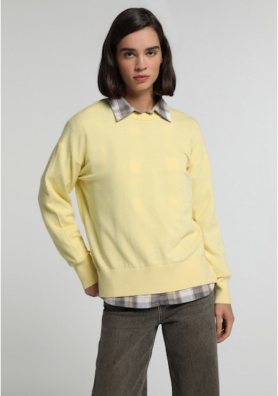 Colin's Colins Regular Fit Yuvarlak Yaka Düz Kadın Sari Kazak Cl1081242 Q1.v2 Lyl Light Yellow