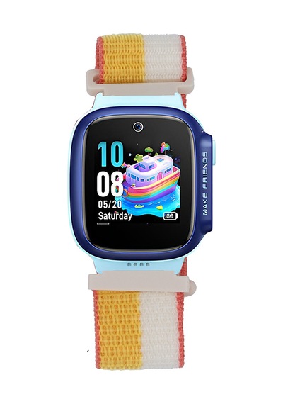 Kilifone - Huawei Watch Gt5 41mm 18mm Uyumlu - Kordon Çocuklara Özel Hasır Kordon - Krd-03 - Sarı-beyaz - T36892