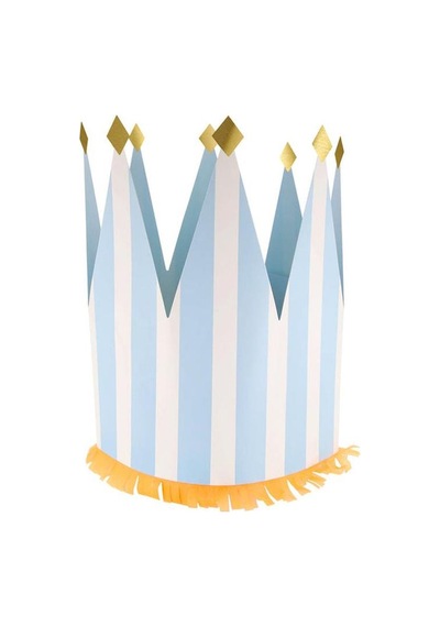 Meri Meri - Striped Party Crowns - Çizgili Parti Taçları - 8 Adet Çok Renkli