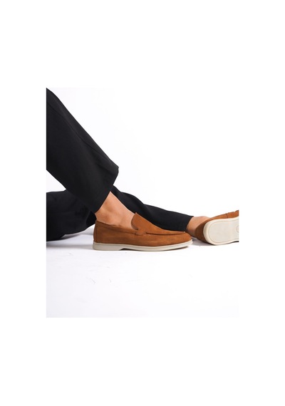 Mubiano Hakiki Deri -mbkry22103tb Taba Nubuk Erkek Loafer Taba
