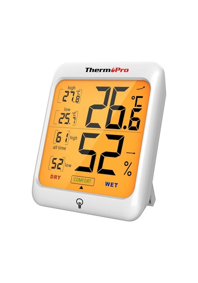 Thermopro Tp53 Dijital Termometre Higrometre İç Mekan Sıcaklık Ve Nem Ölçer Dokunmatik Aydınlatmalı Oda Ortamı