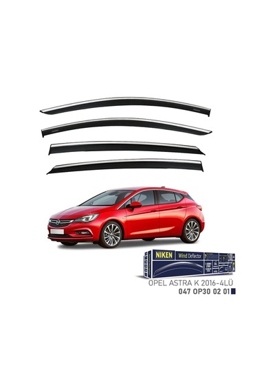 Niken Opel Astra K Cam Rüzgarlığı Kromlu 4&apos Lü 2016+ Sonrası