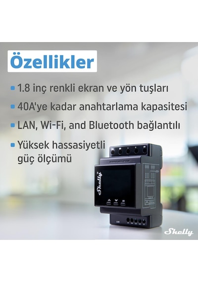 Shelly Pro 4PM Dört Kanal Enerji Ölçer Röle