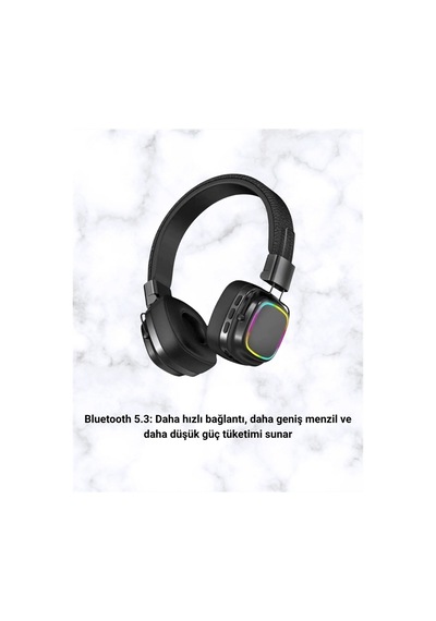 Mey İthalat Rgb Işıklı Katlanabilir Bluetooth 5.3 Kulak Üstü Kulaklık