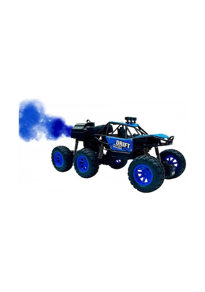 Uzaktan Kumandalı Şarjlı 6 Tekerlekli Off-road Arazi Aracı Duman Atan Drift Arabası 1:18 Ölçek Mavi