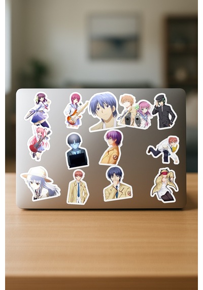 Angel Beats Anime Sticker Paketi 20 Adet Çok Renkli