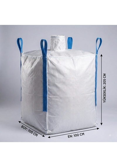 Höben Bigbag Çuval 100x100x205 Ölçülerinde 1500 Kg Swl Laminesiz Üst Bacalı Alt Kapalı