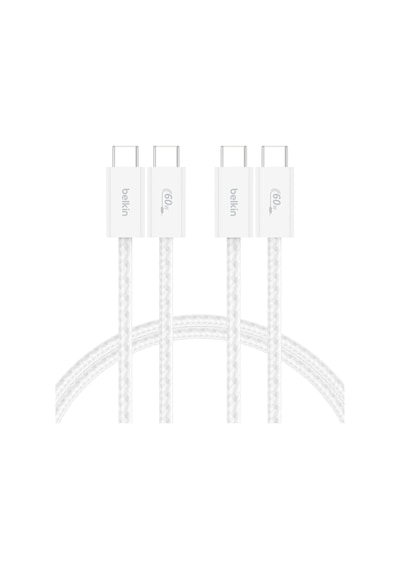 2'li Örgülü Usb-c - Usb-c Kablo, 1,5 M, 60 W, Yumuşak, Esnek Ve Hızlı Şarj Kablosu, İphone 17 Ve 16 Serisi, Galaxy S25, Pixel 10, Apple iPad Pro Ve Daha Fazlasıyla Uyumlu, Beyaz