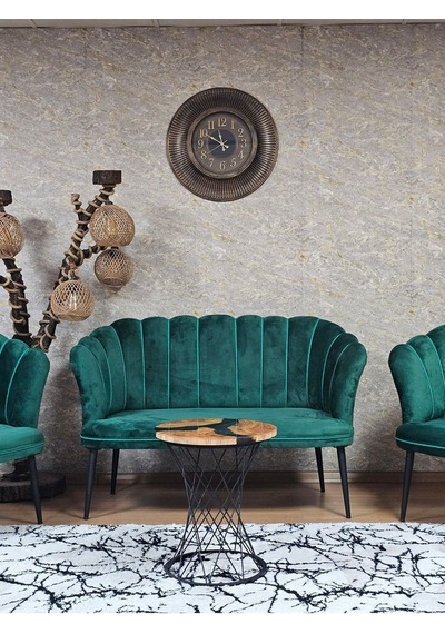 Zafir Papatya Çay Seti Koltuk Takımı Siyah Boyalı Sivriltme Ayak, Balkon, Salon, Ofis, Cafe Koltuk Takımı Yeşil Zafir Papatya Çay Seti Koltuk Takımı Siyah Boyalı Sivriltme Ayak, Balkon, Salon, Ofis, Cafe Koltuk Takımı Yeşil