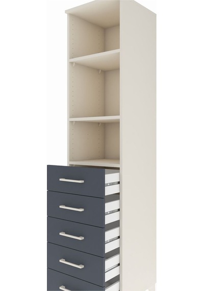 Hyperion Dolap 3 Raflı 5 Çekmeceli 44x44x195 Aytaşı-antrasit Aytaşı