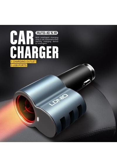 Ldnıo Cm11 5.1A Otomatik 3 Port Oto Araç Şarj Aleti+Qc 3.0