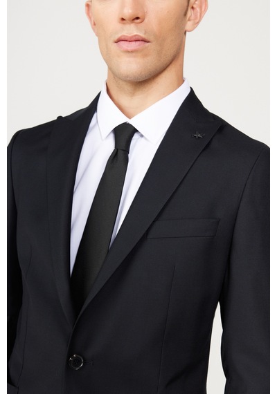 AC&Co / Altınyıldız Classics Erkek Lacivert Ekstra Slim Fit Dar Kesim Kırlangıç Yaka Takım Elbise Lacivert