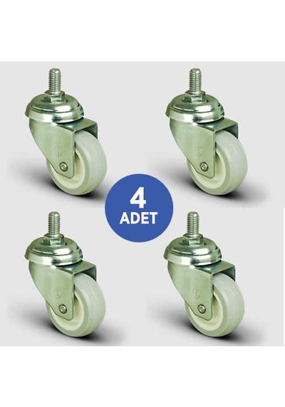 4 Adet Ep05Zkc50. Oynak Civatalı Pvc Kaplı Mobilya Tekerleği.