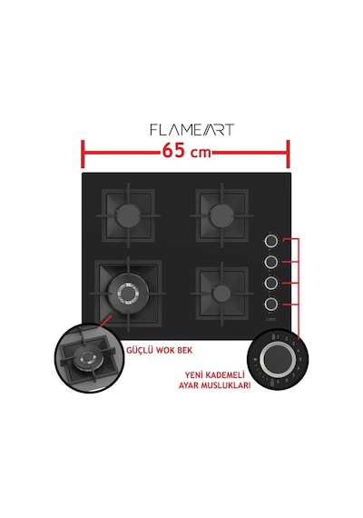 Ferre Steamart Fryart Silentart Serisi QEP64CS - SC405-WFA - D063-SA Siyah Ankastre Set
