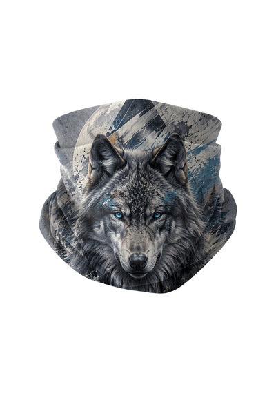 Bobrear Mavi Gözlü Kurt Desenli Çok Amaçlı Buff Bandana Boyunluk Maske -
