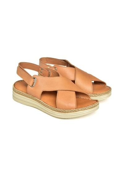 Fox Shoes U555240503 Taba Hakiki Deri Kadın Sandalet Taba-hakiki Deri Taba